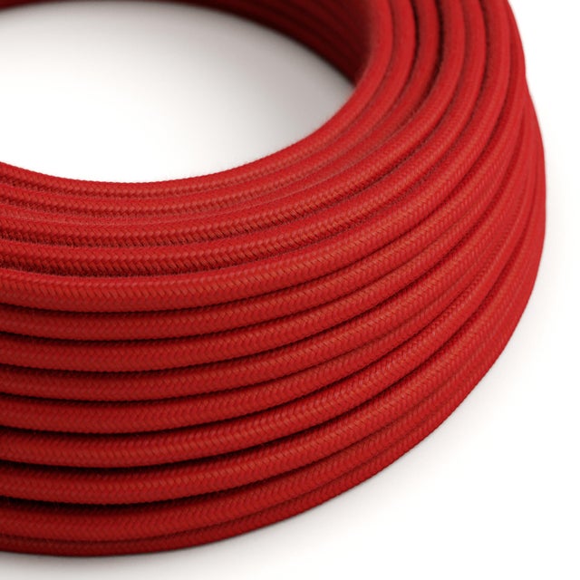 Câble tissu rouge feu, 25m, 3x0.75mm², CREATIVE CABLES rouge