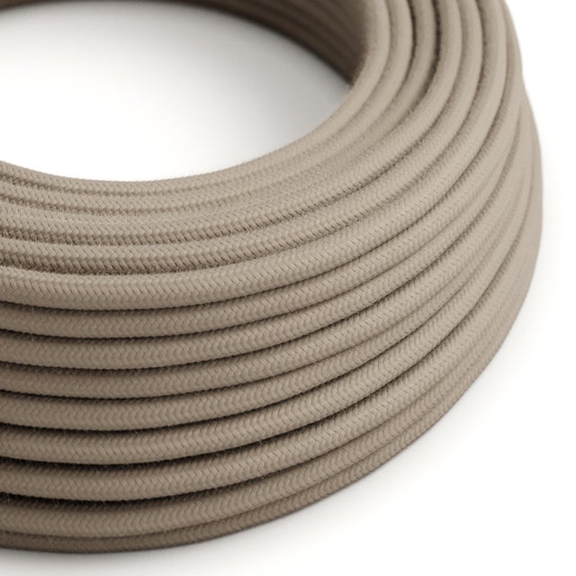 Câble électrique, coton, gris tourterelle, 2.5m, CREATIVE CABLES