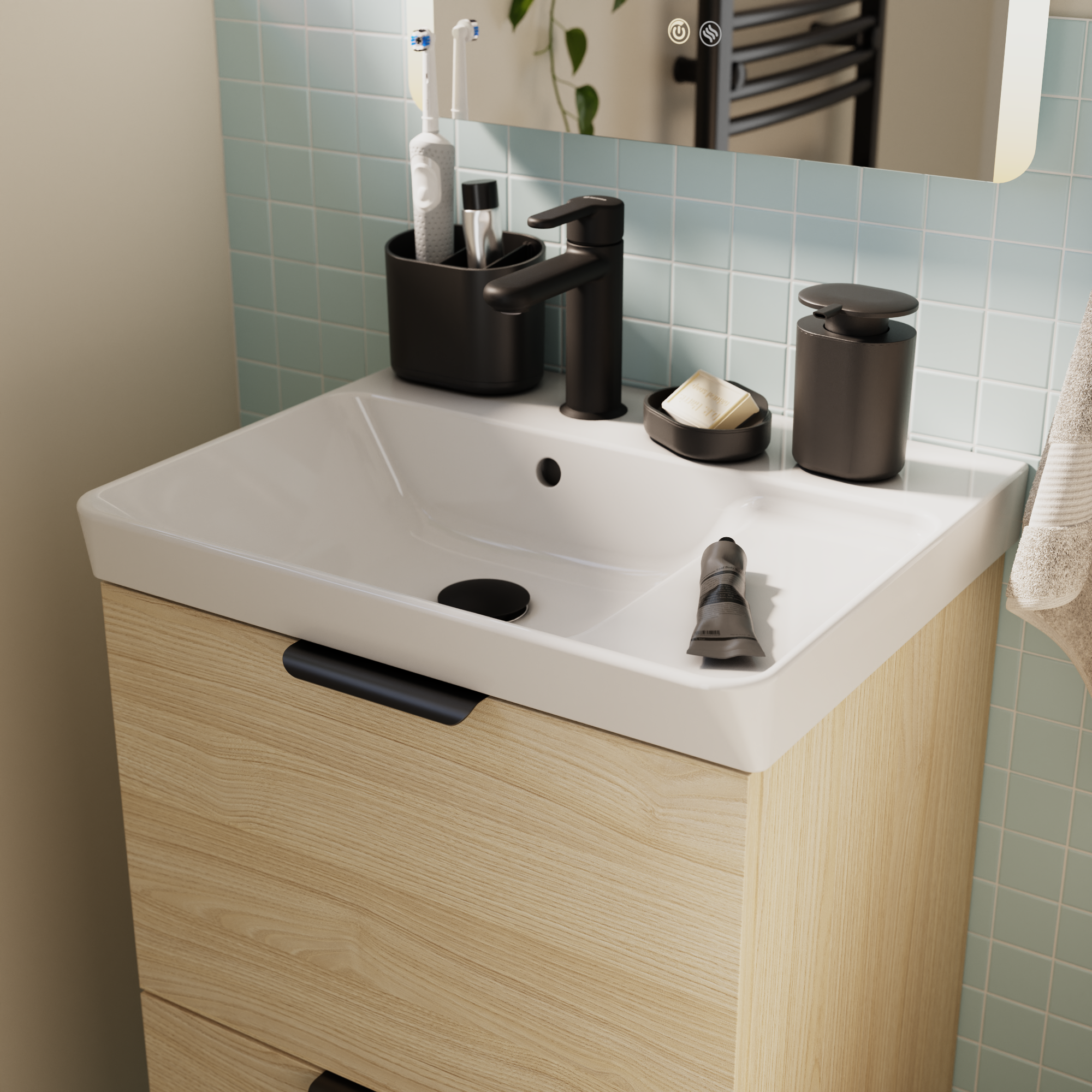 Umywalka ceramiczna Easy 51 cm biała Sensea - 2