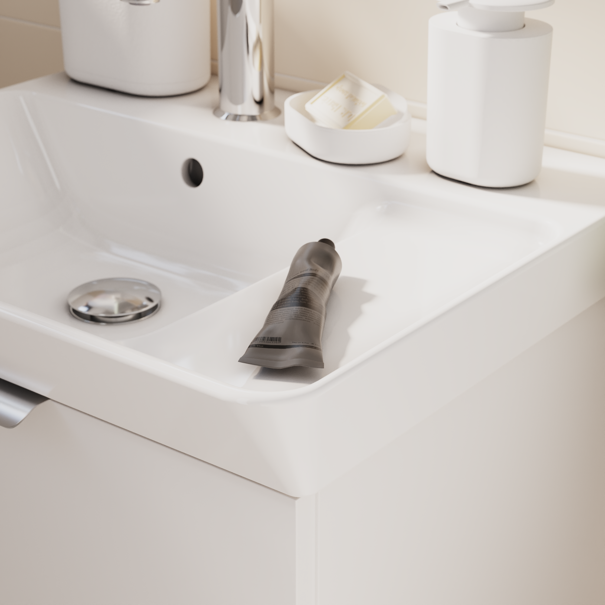 Lavatório de encastrar 50x42x15 cm branco Sensea Easy - 5