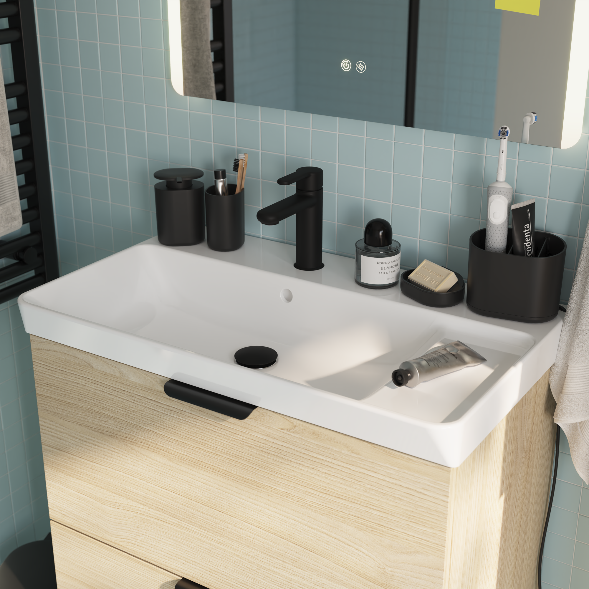 Umywalka ceramiczna nablatowa Easy 71.2x42.4 cm biała Sensea - 2