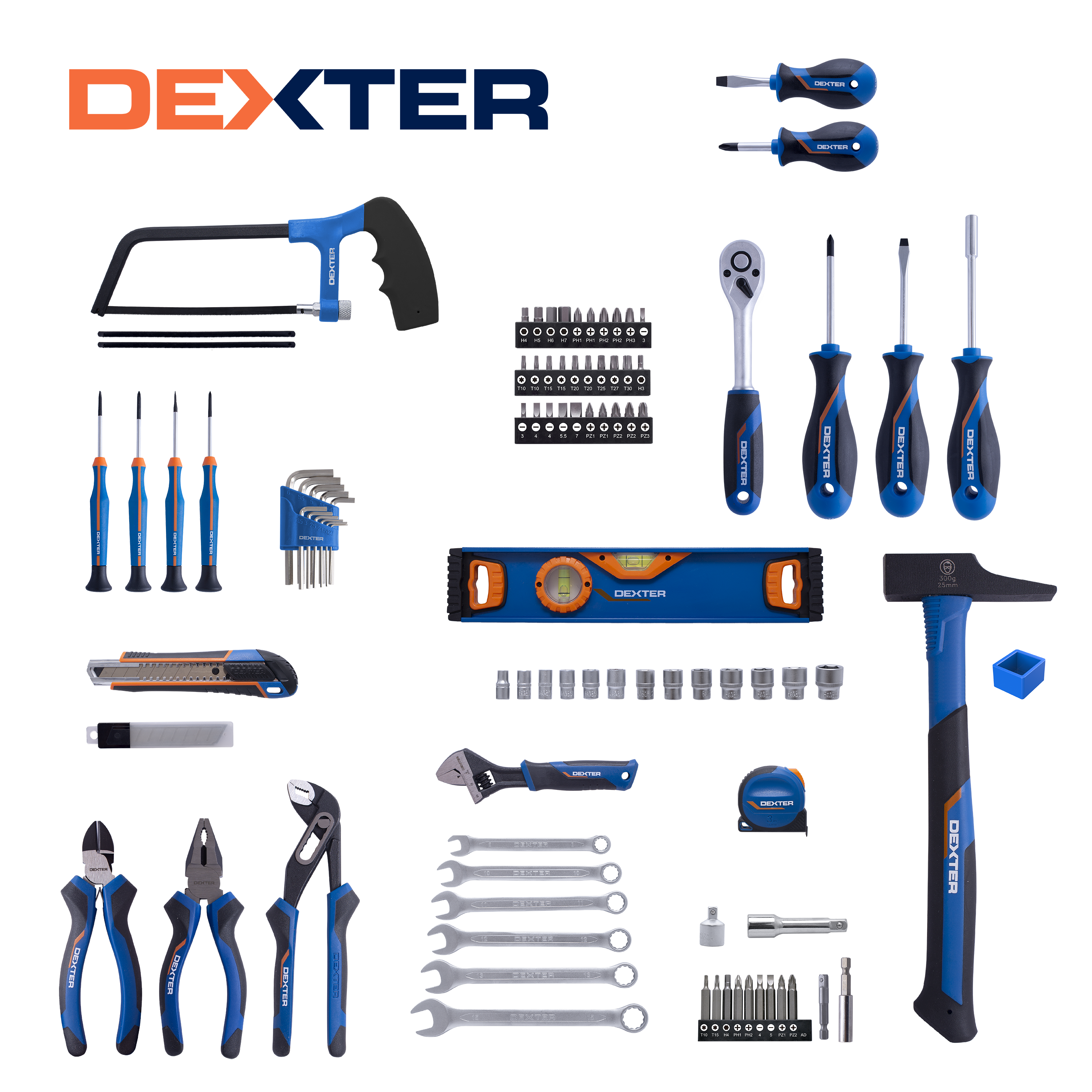 Trusa unelte de mana Dexter, 100 piese | Leroy Merlin