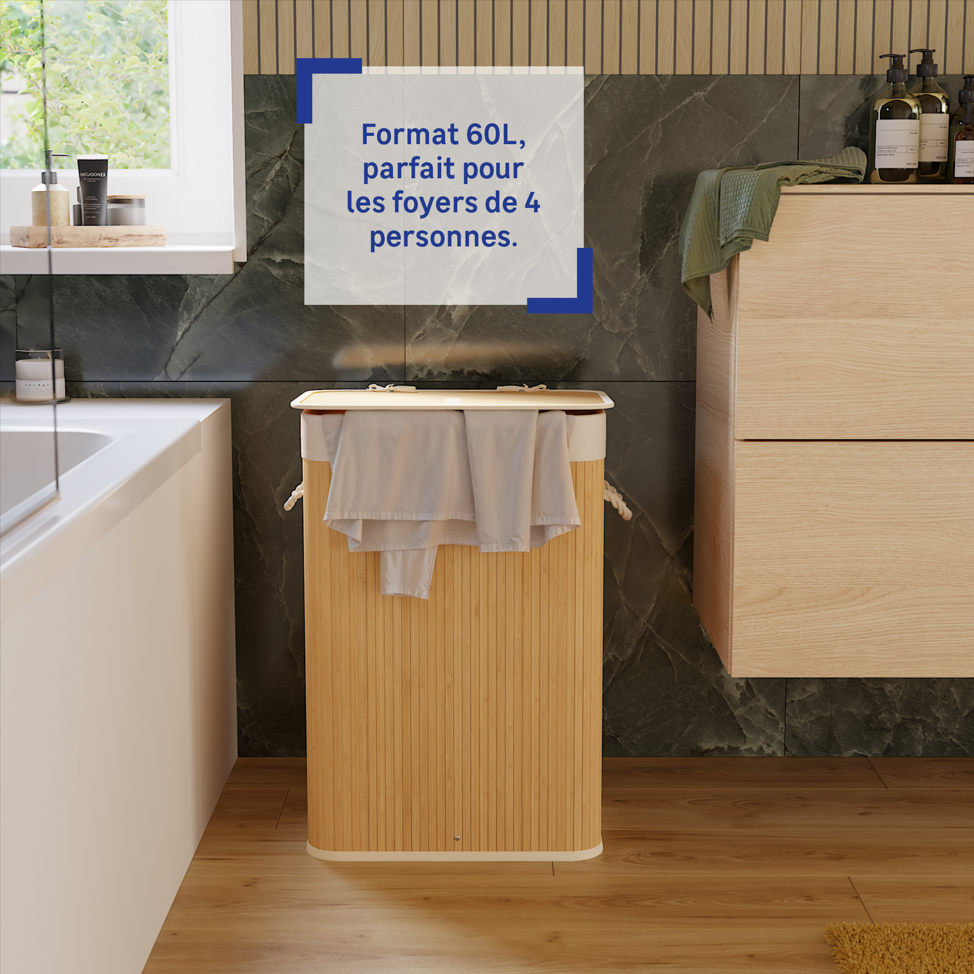 Bac à linge l.30 x H.60 x P.40 cm SENSEA - 4