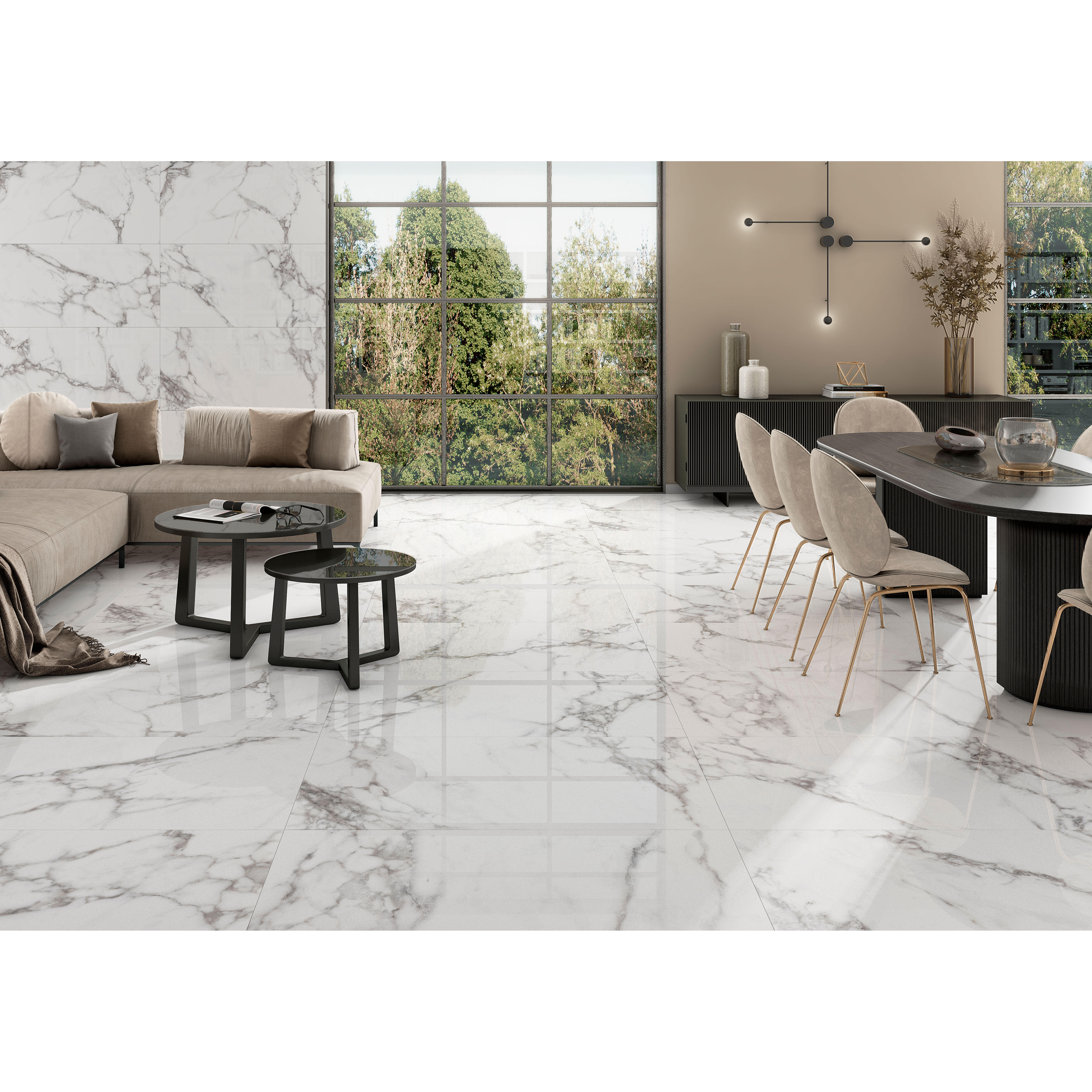 SUELOPORCELÁNICO 59X119CM MILANO WHITE PULIDO - 2