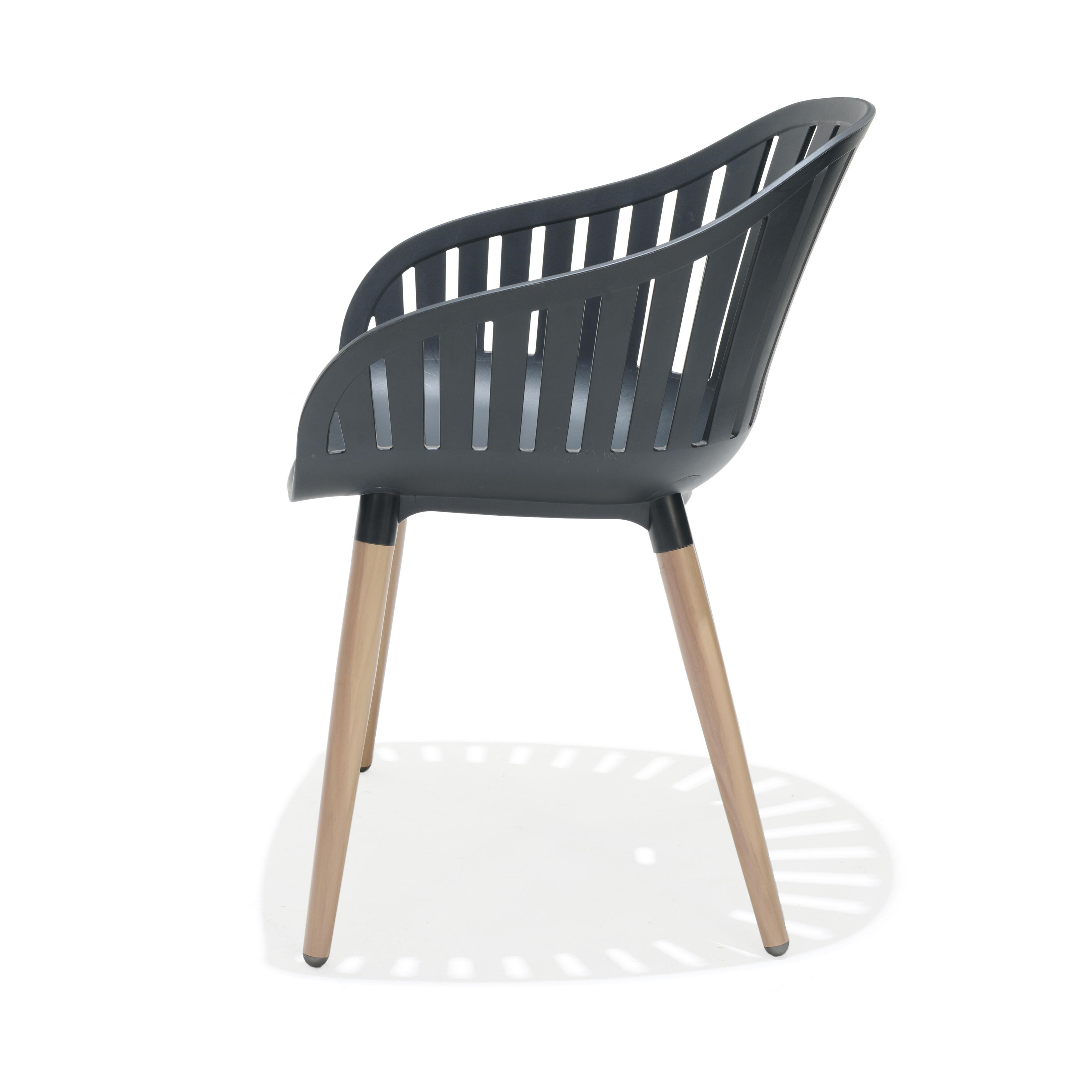 Conjunto de comedor Jambi de color marrón y negro de 8 plazas
 - 8