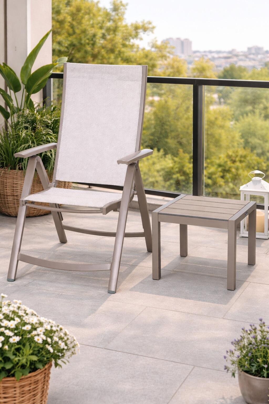 sillon multiposiciones scancom morella  mesa de color gris 105x70x61 cm