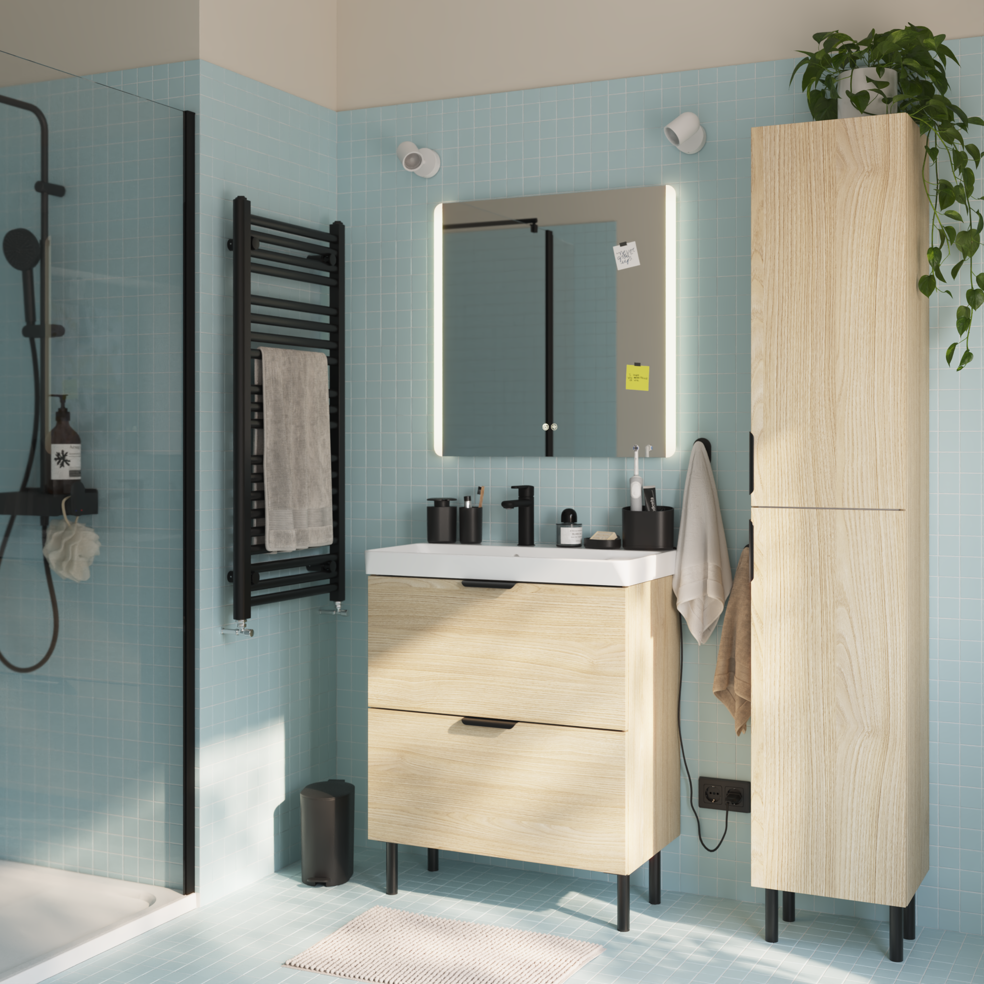 Alfombra de baño Easy rectangular beige de 50x80 cm - 7