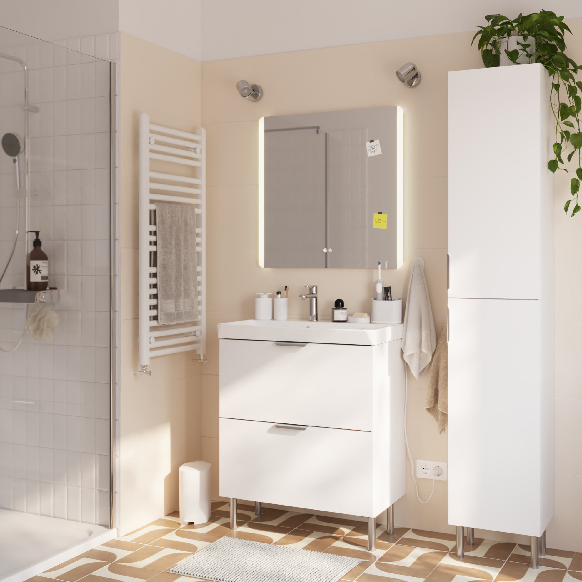 Alfombra de baño Easy rectangular beige de 50x80 cm - 8