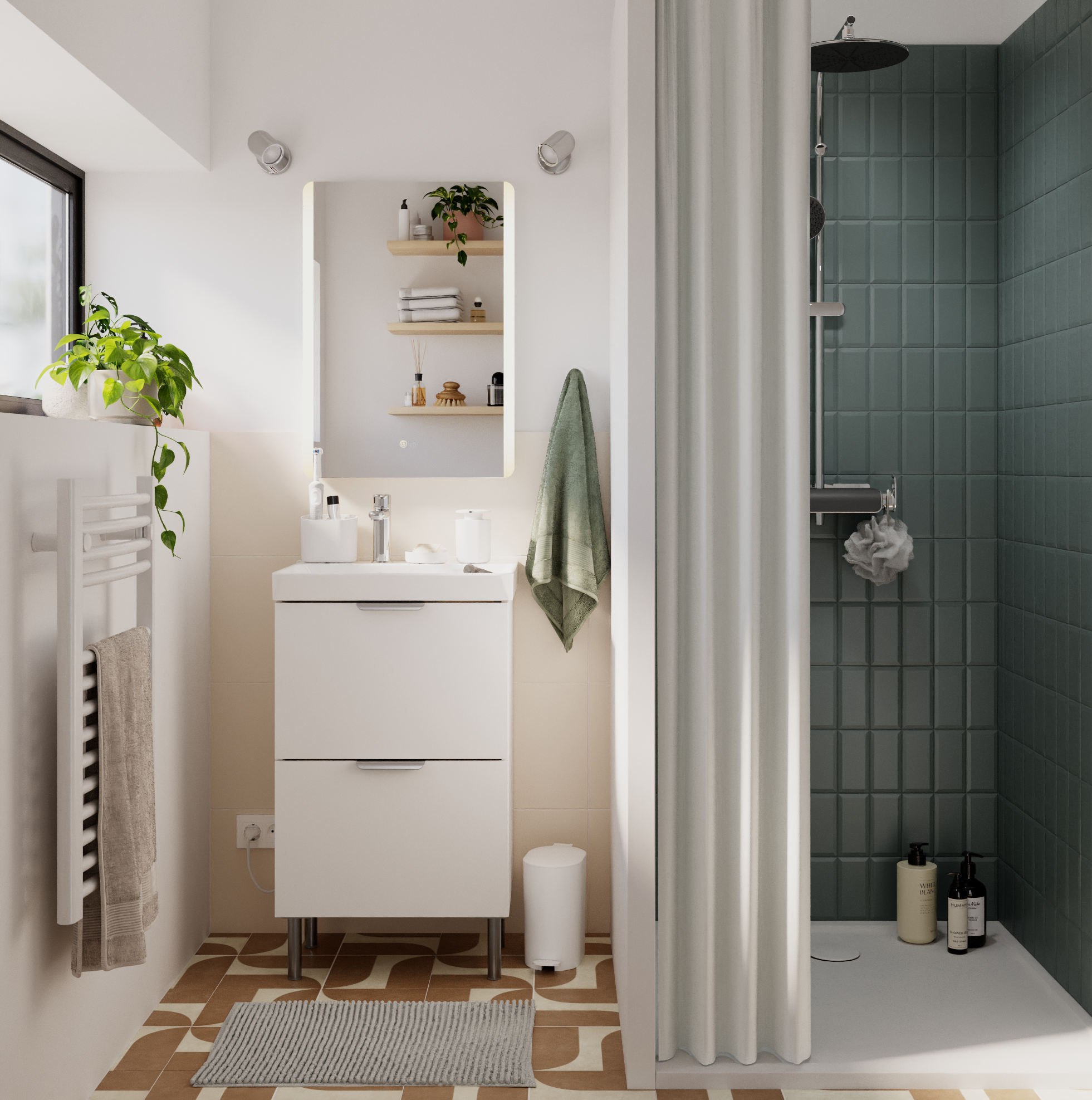 Alfombra de baño Easy rectangular beige de 50x80 cm - 4