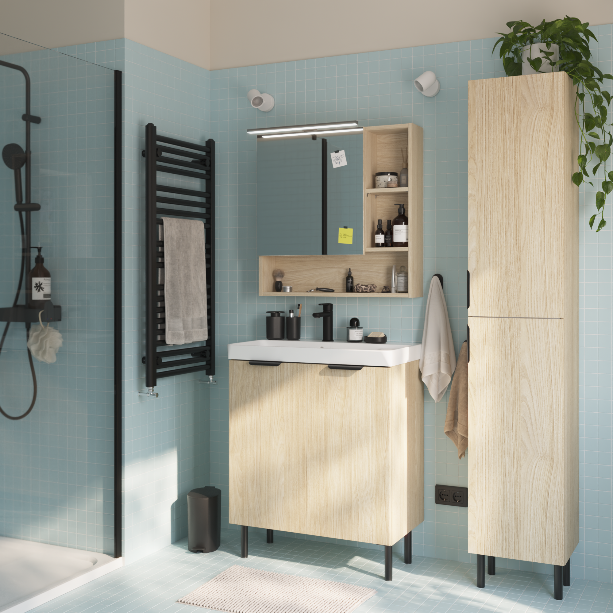 Alfombra de baño Easy rectangular beige de 50x80 cm - 6