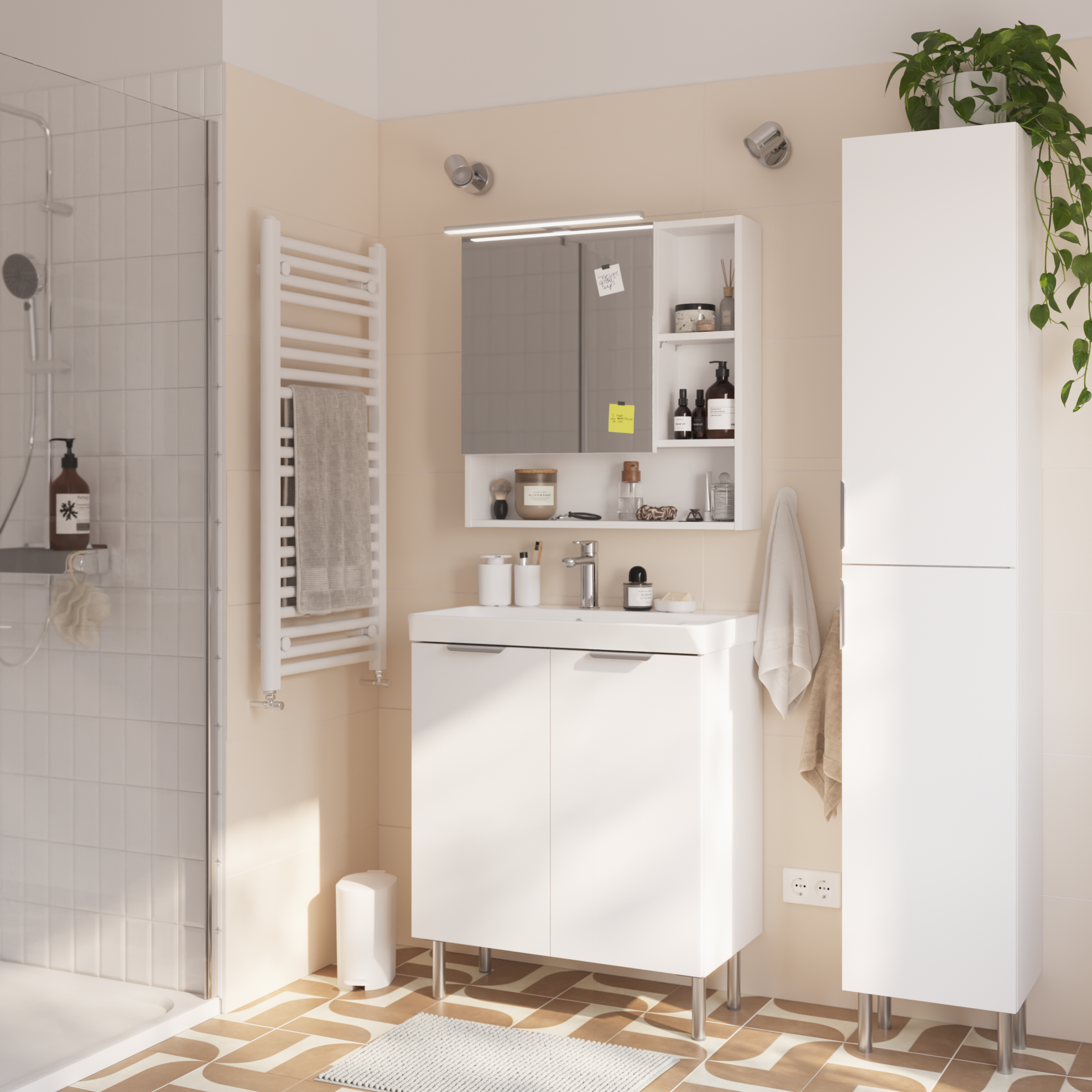 Alfombra de baño Easy rectangular beige de 50x80 cm - 3