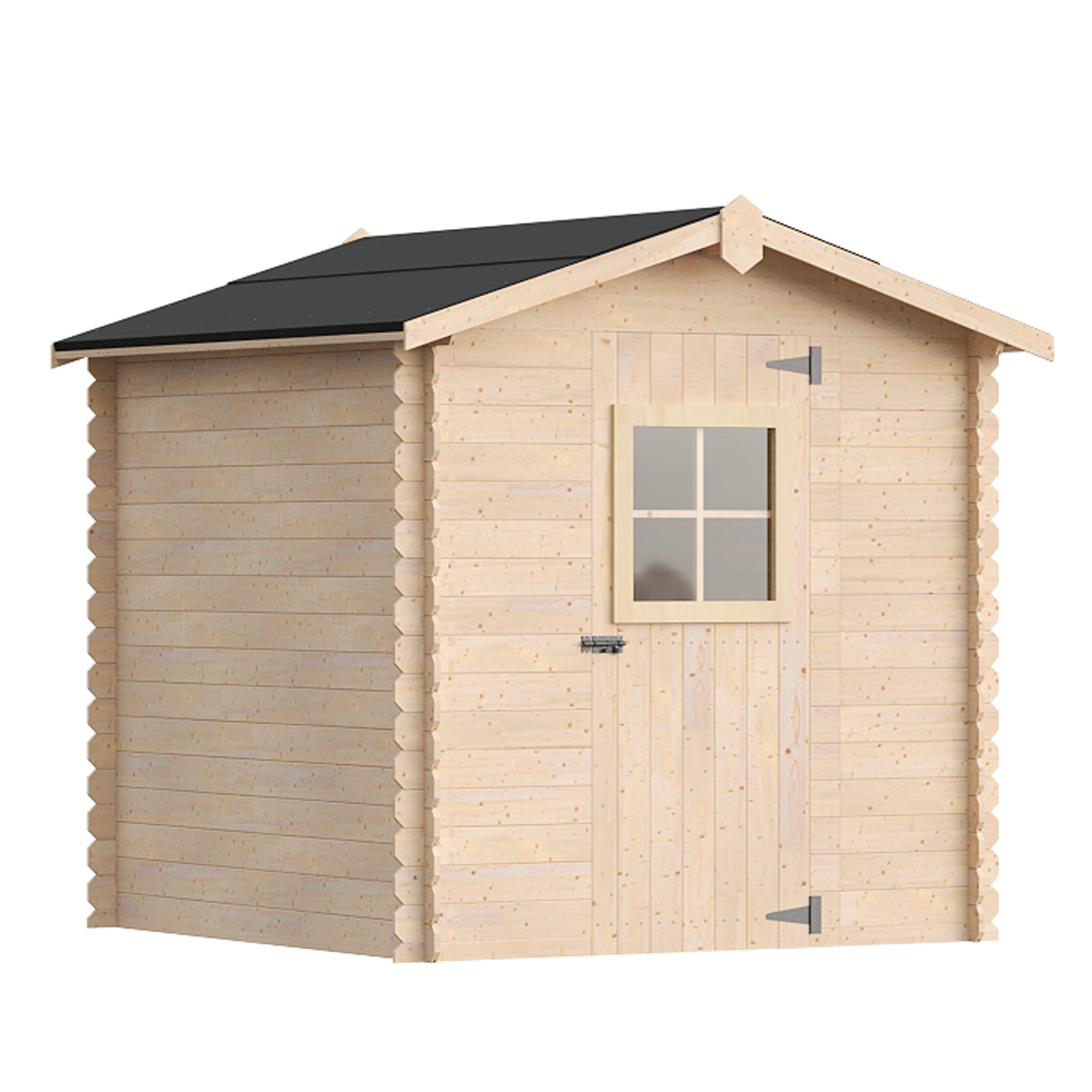 caseta de madera itaca de 216x200x214 cm y 39 m2 con 16 mm espesor y puerta abatible toscana garden