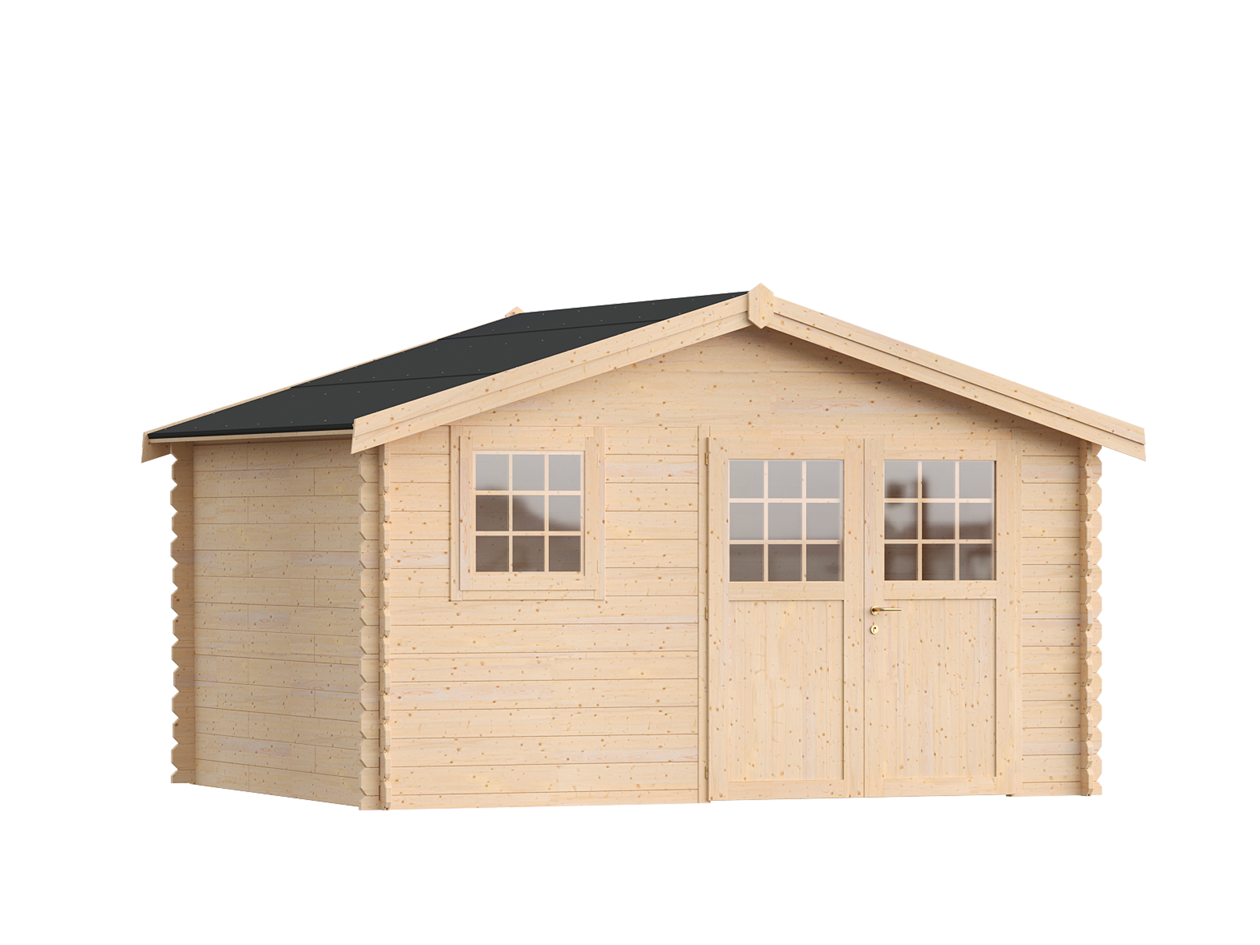 caseta de madera atene de 432x254x537 cm y 1929 m2 con 35 mm espesor y doble puerta abatible toscana garden