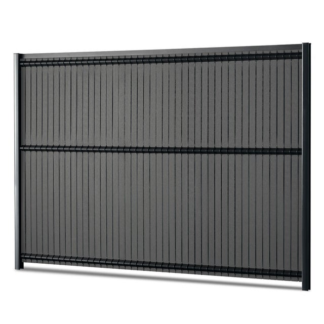 Kit De Láminas Opacas Para Malla De Cercado – Panel De Vista De 1,93x2,50 Cm, Color Gris Antracita, Con Accesorios De Instalación