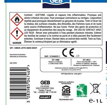 Colle PVC 1 L Gebsoplast Gel Plus - GEB - 4