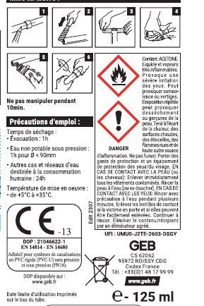 Colle PVC 125 ml Gebsoplast Gel Plus - GEB - 4