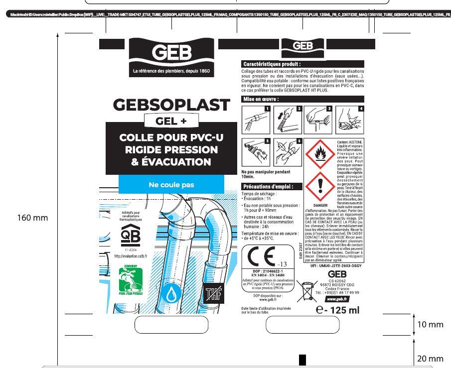 Colle PVC 125 ml Gebsoplast Gel Plus - GEB - 3