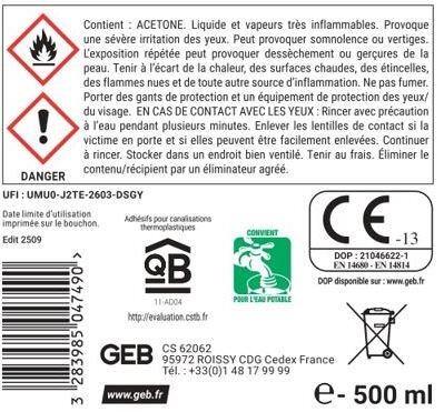Colle PVC 500 ml Gebsoplast Gel Plus - GEB - 4