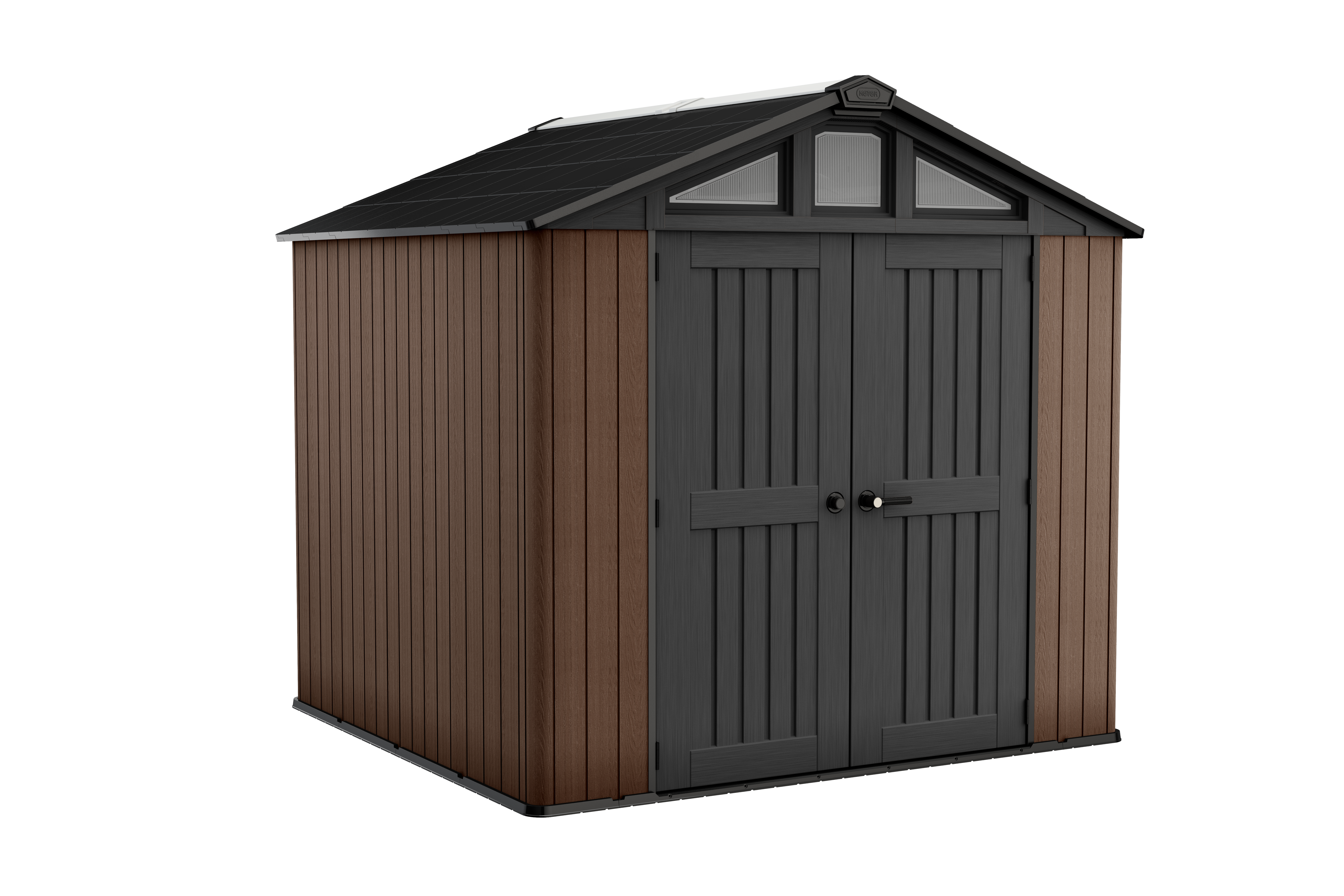 caseta de resina keter stronghold 8x8 6 m con soporte multiusos
