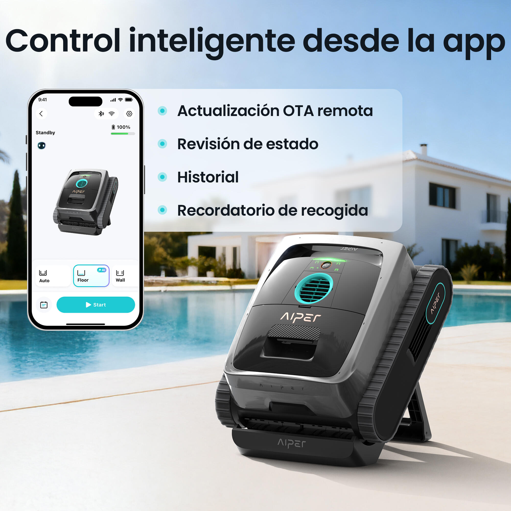 Limpiafondos a batería AIPER Scuba V3 para fondo, línea de flotación, escalera y pared con autonomía de 180 min - 11