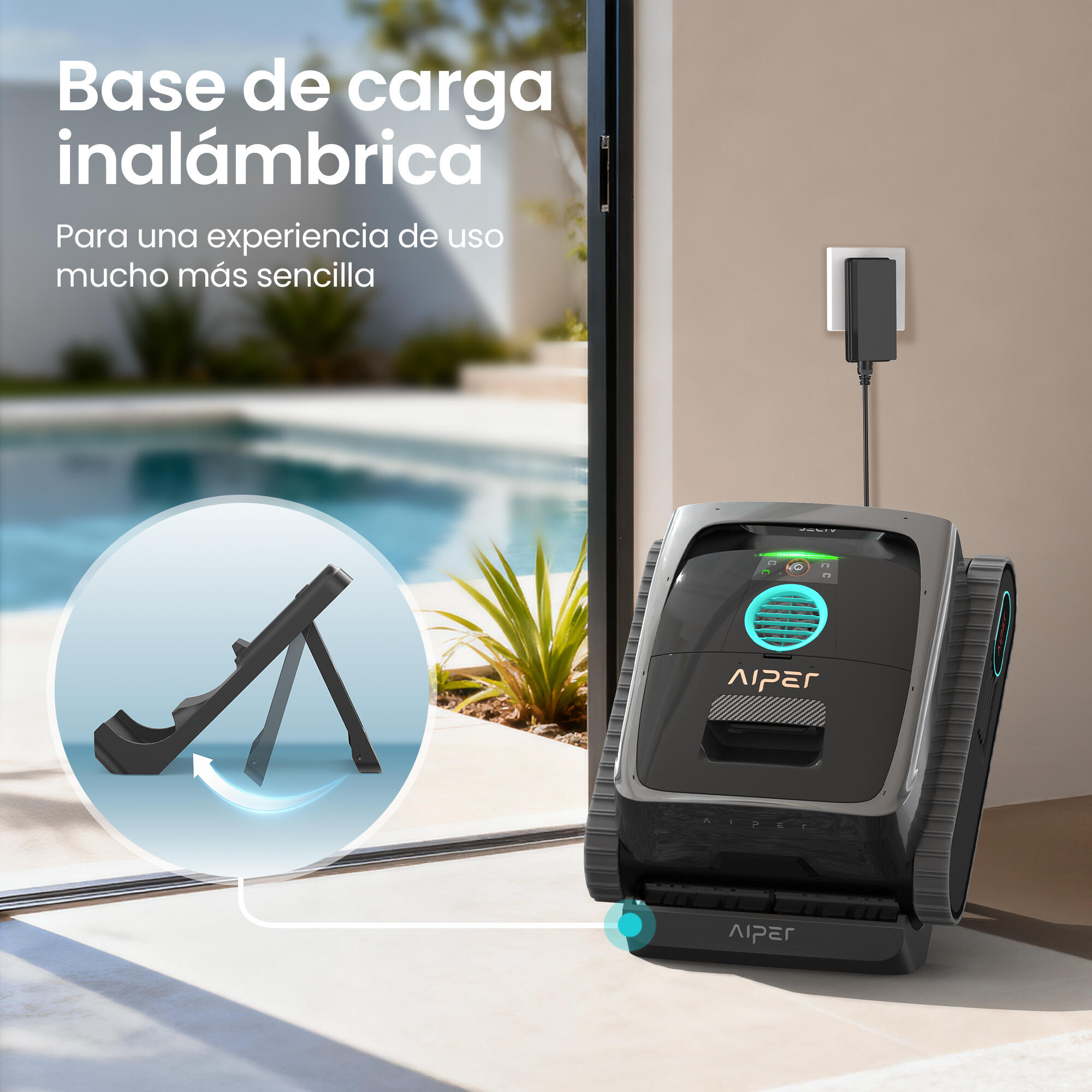 Limpiafondos a batería AIPER Scuba V3 para fondo, línea de flotación, escalera y pared con autonomía de 180 min - 9