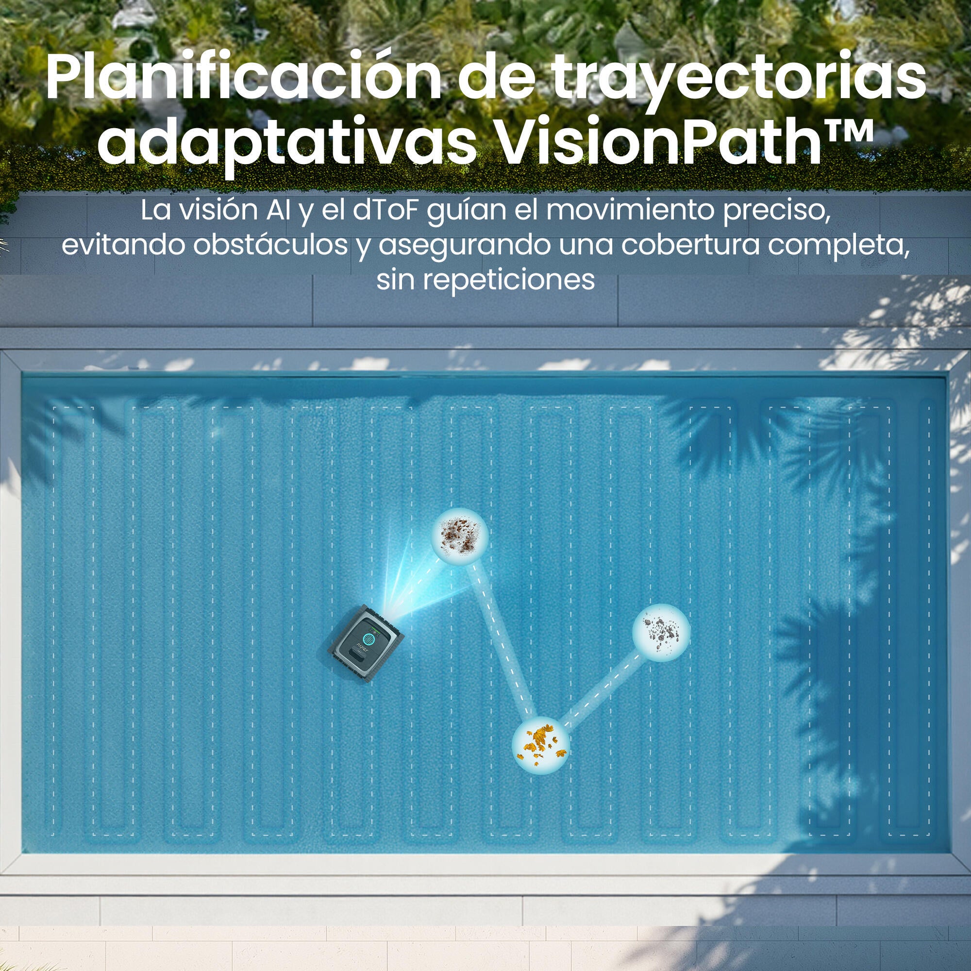 Limpiafondos a batería AIPER Scuba V3 para fondo, línea de flotación, escalera y pared con autonomía de 180 min - 7