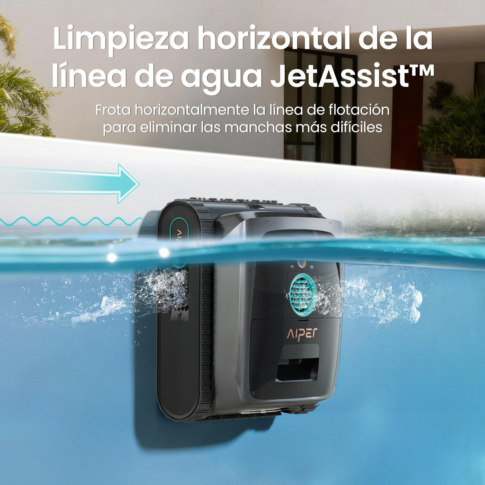 Limpiafondos a batería AIPER Scuba V3 para fondo, línea de flotación, escalera y pared con autonomía de 180 min - 4