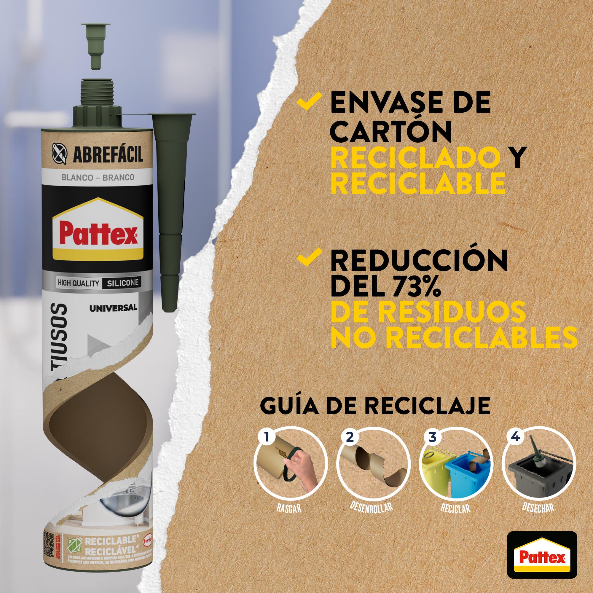 Silicona multiusos PATTEX 280 ml transparente - 5