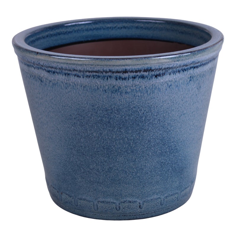 Doniczka szkliwiona błękit 25 cm Cermax