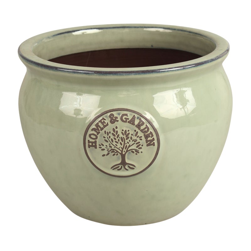 Doniczka szkliwiona Pistacja 17 cm Cermax