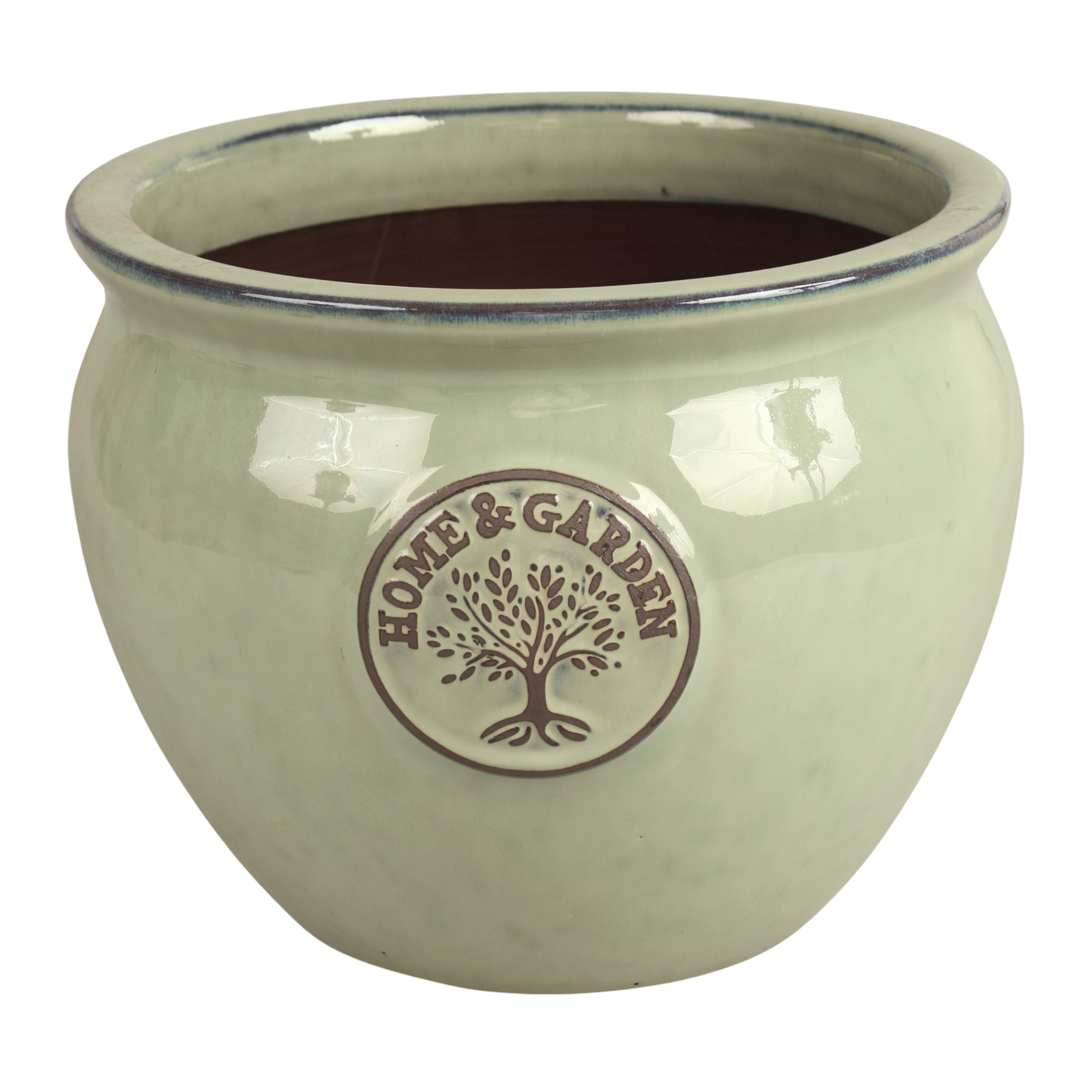 Doniczka szkliwiona Pistacja 22 cm Cermax