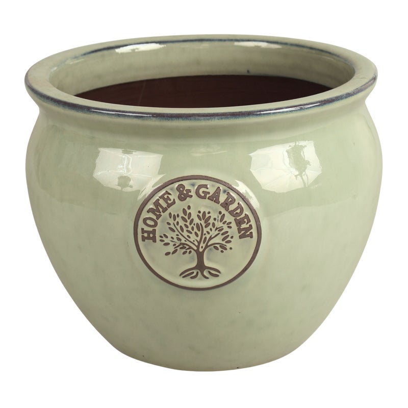 Doniczka szkliwiona Pistacja 22 cm Cermax