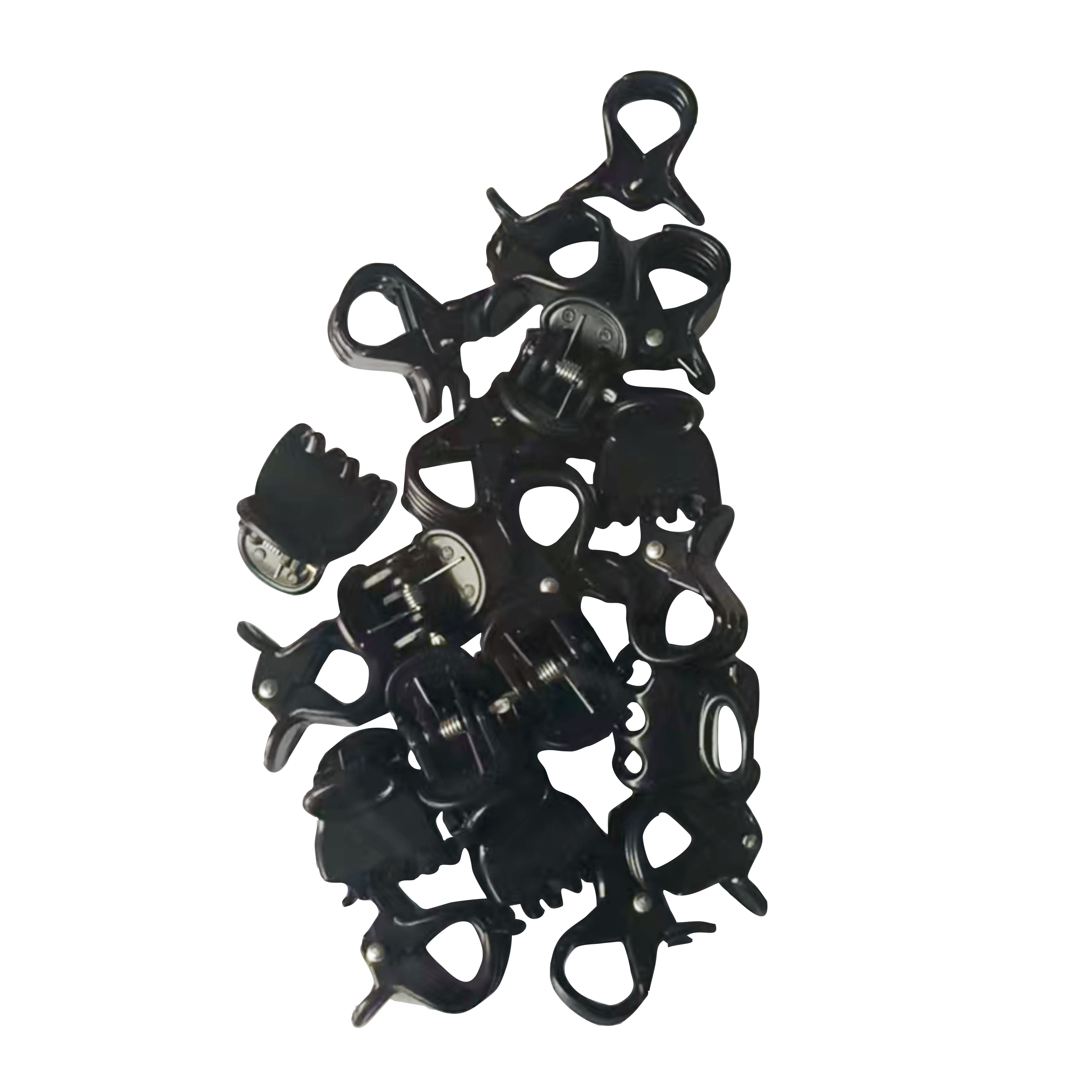 Klipsy zapinki do storczyka 1,5 cm czarny 10 sztuk