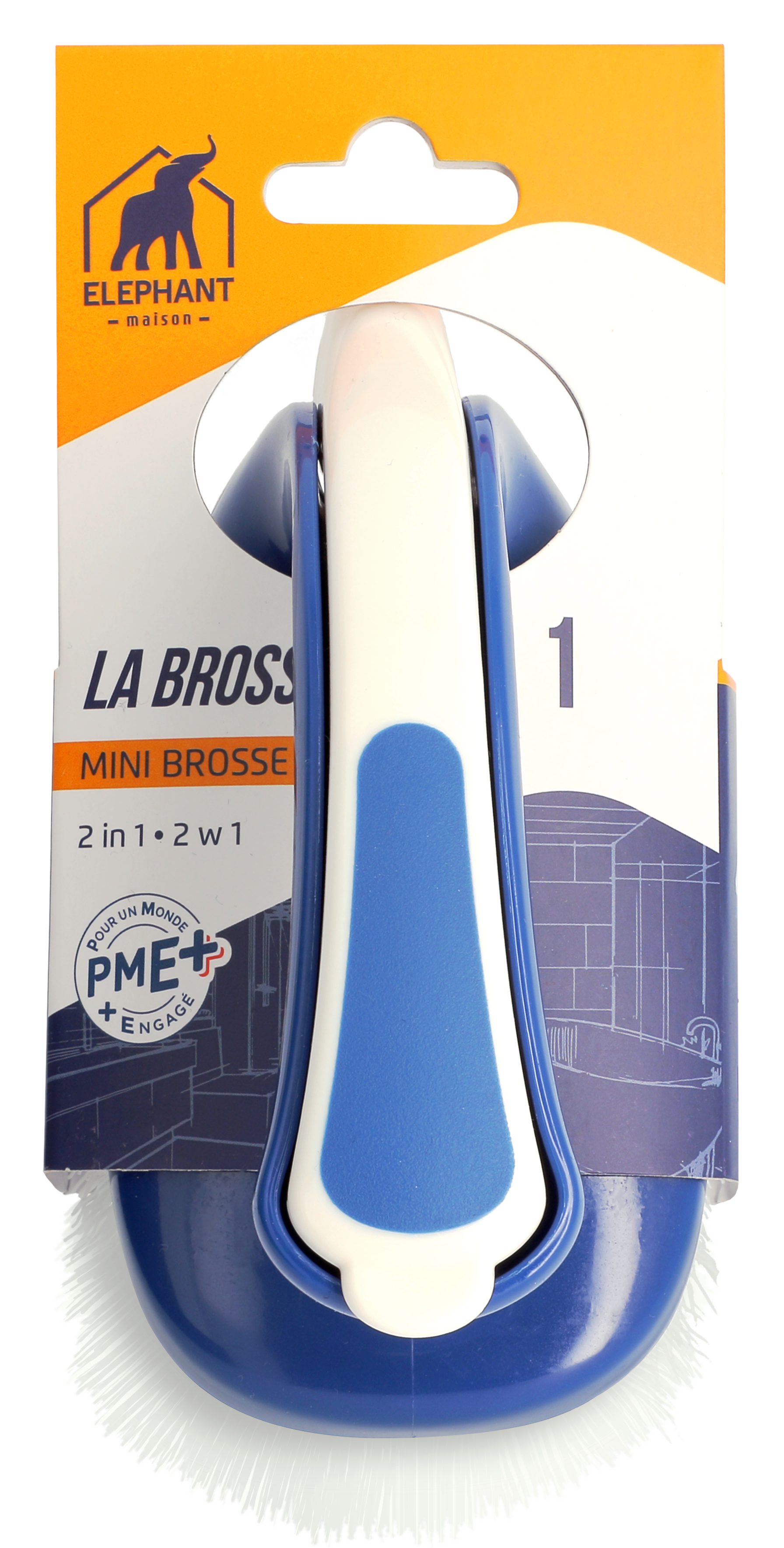 Brosse à main polypropylène ELEPHANT 2 en 1