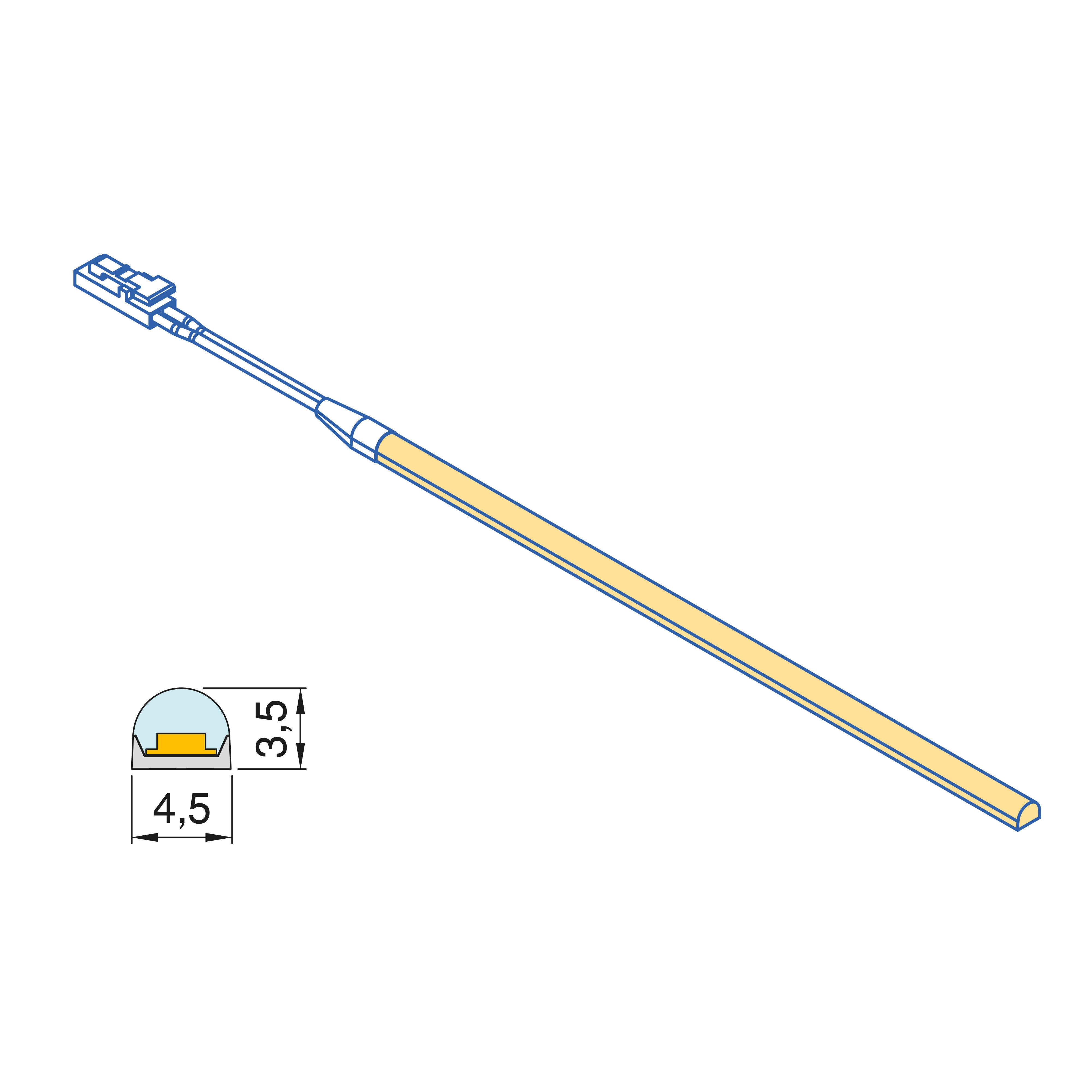 Tira LED 24V SOB de Armarios con adhesivo ultraresistente y luz blanco neutro, 1m - 5