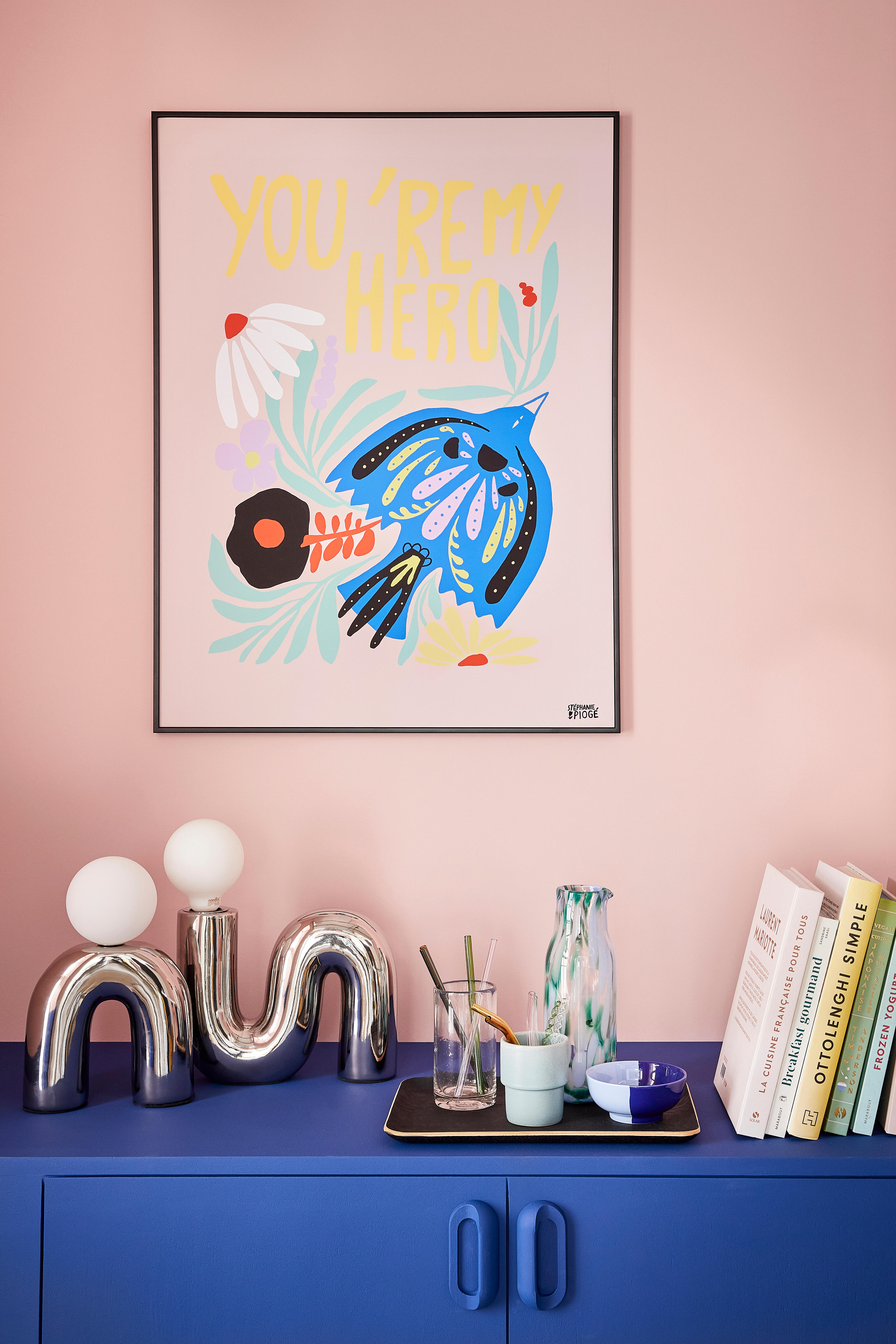 Lampe Pop u, céramique, chrome,  H.28.5 cm, G9 - 2