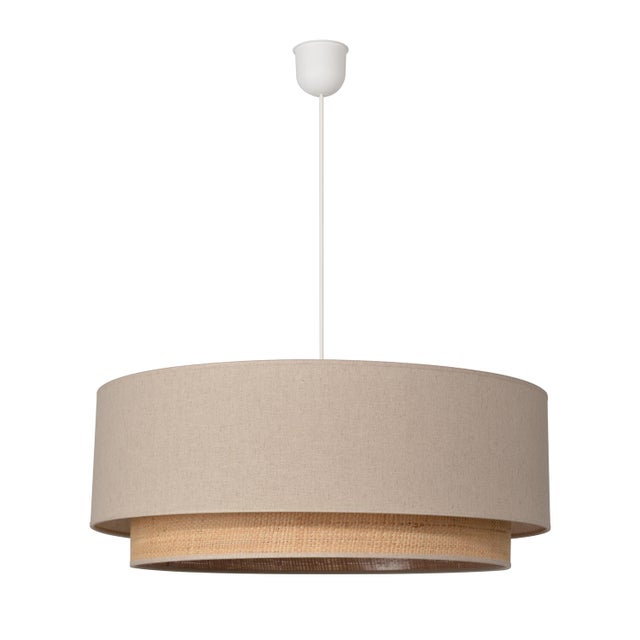 Suspension Bora coton, beige, Diam.58 cm, E27