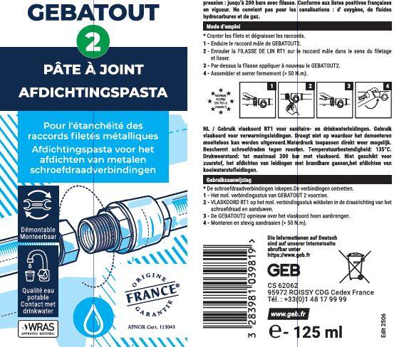 Pâte à joint 125 ml Gebatout 2 - GEB - 3