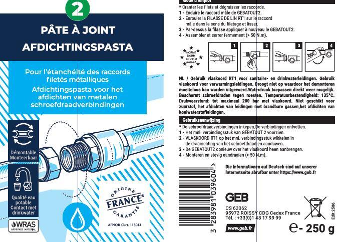 Pâte à joint 250 ml Gebatout 2 - GEB - 3
