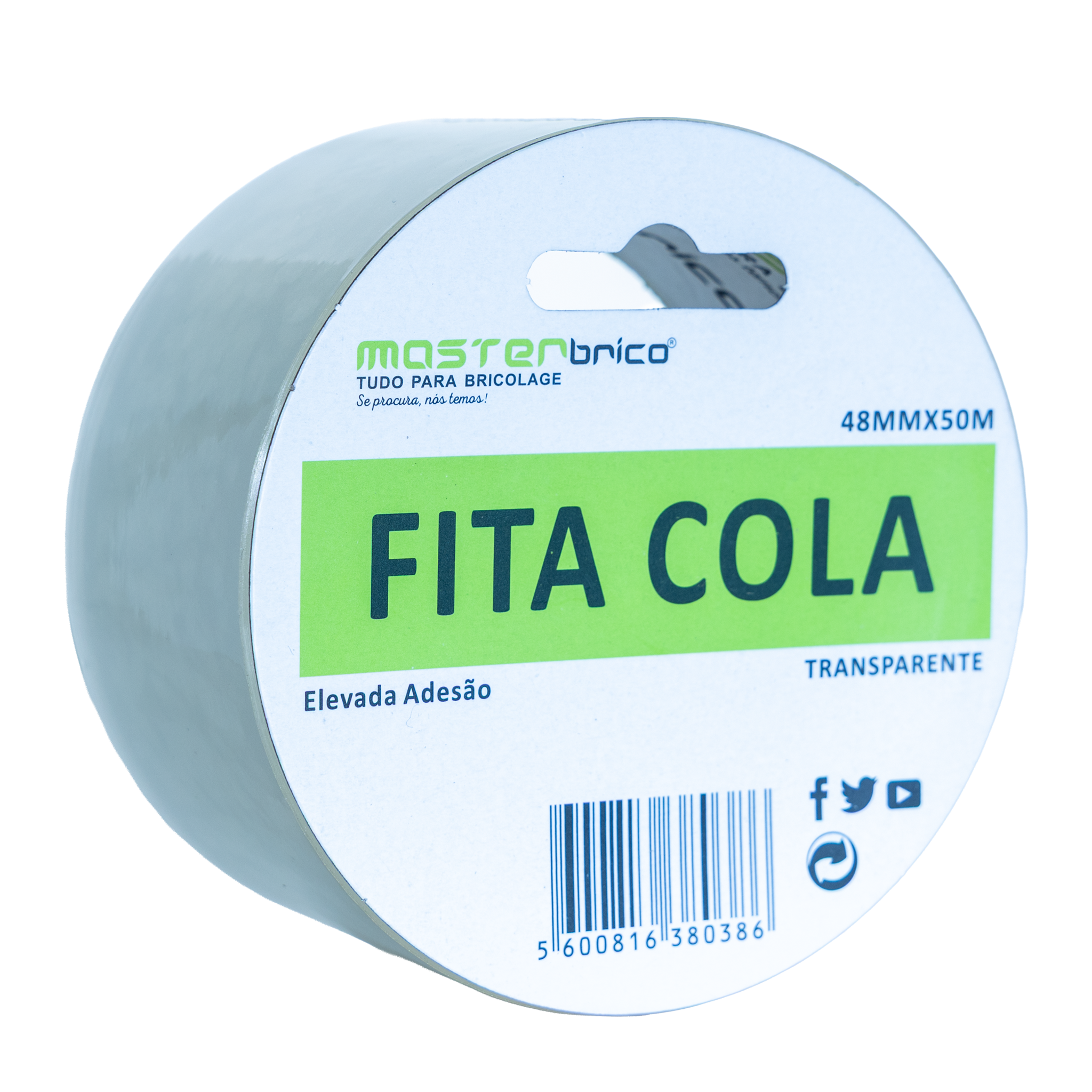 Fita adesiva para embalar 50mx50mm transparente Masterbrico - 2
