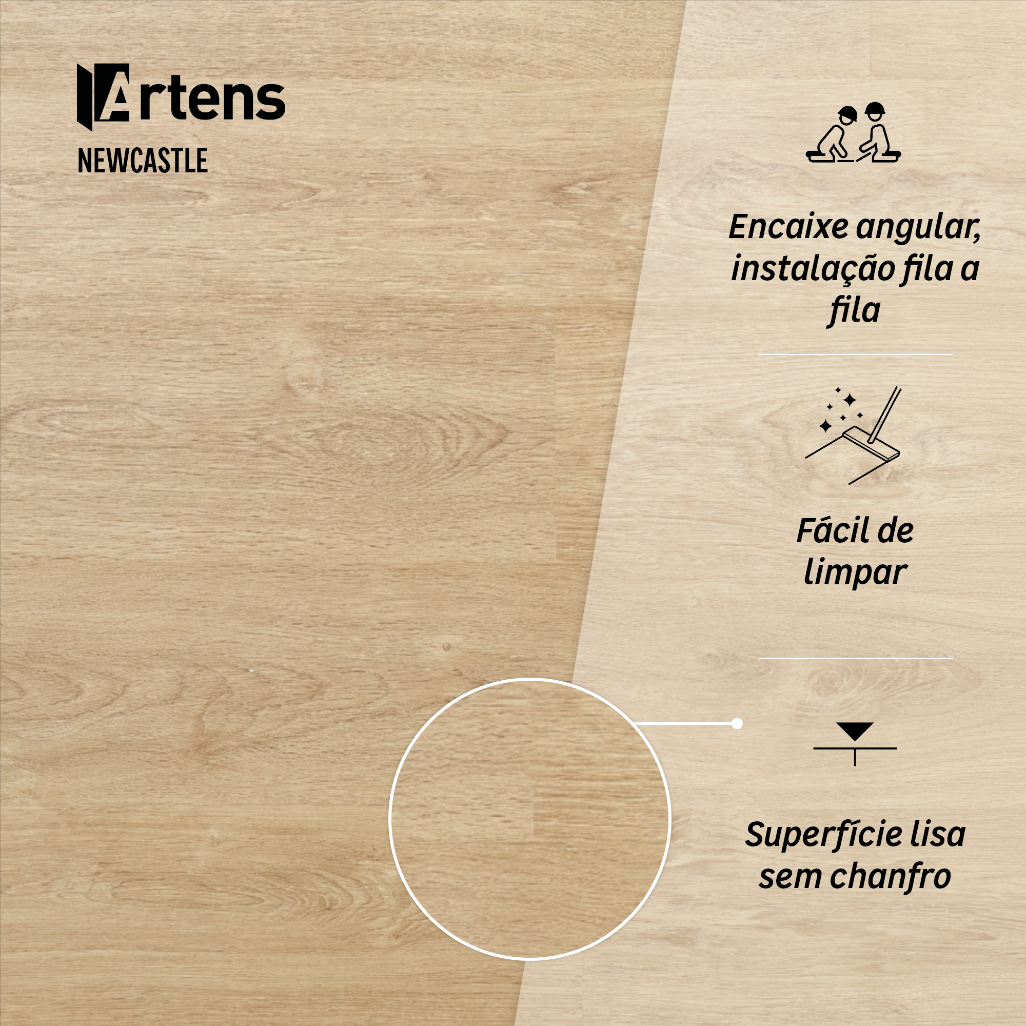 Pavimento flutuante laminado Newcastle superior 8 mm Artens NAT325 - 6