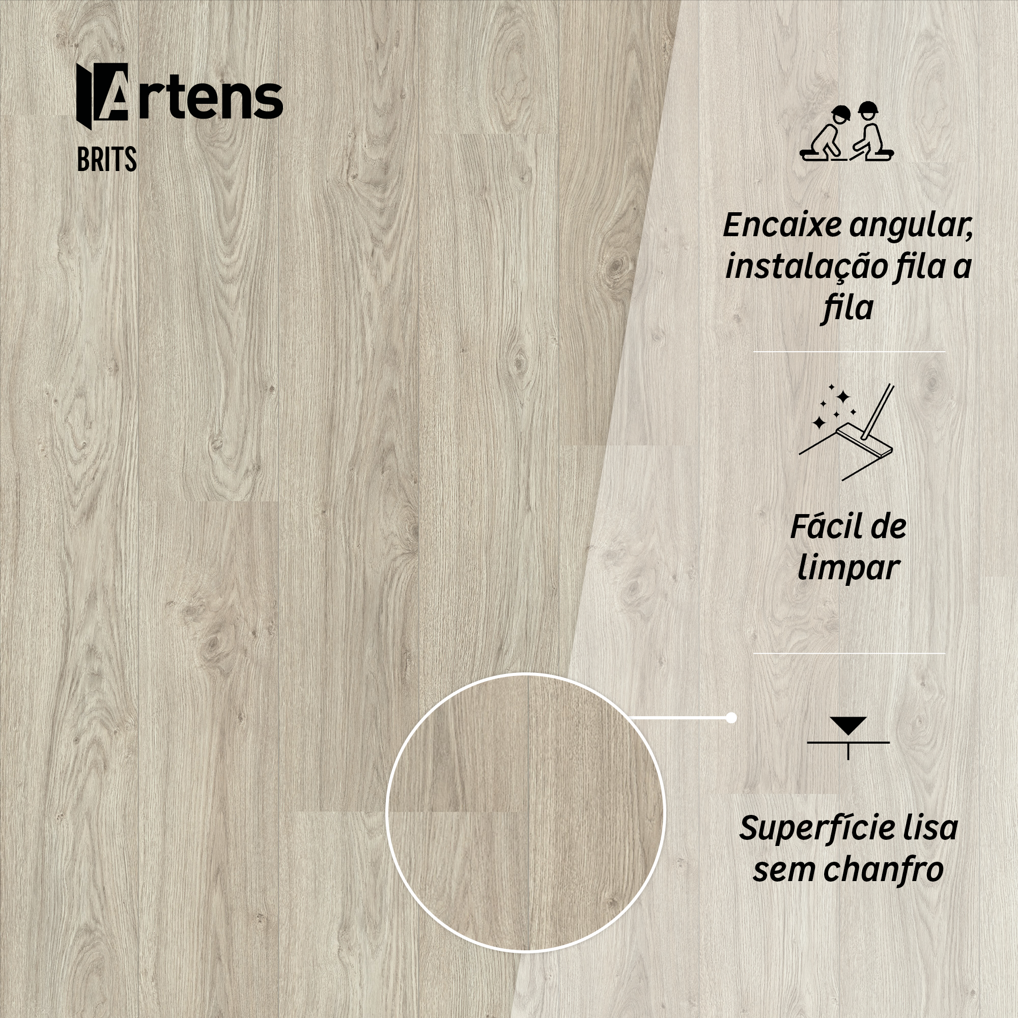 Pavimento flutuante laminado Brits superior 8 mm Artens BG210 - 7