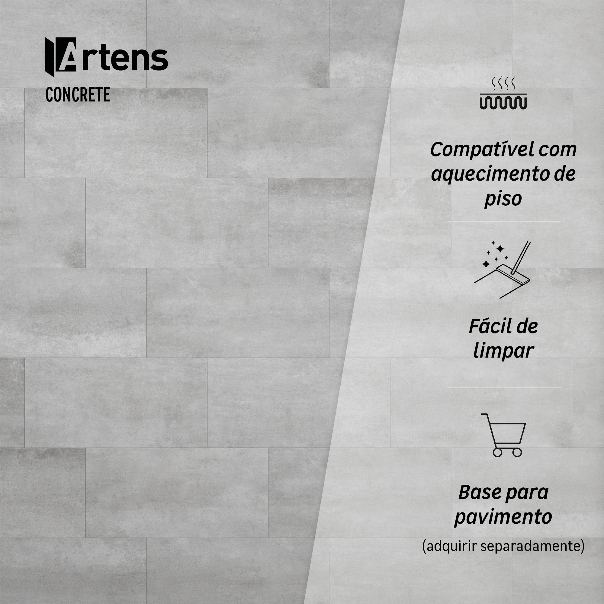 Pavimento vinílico de PVC autoadesivo Artens Concrete básico 1,5 mm CER510 - 6