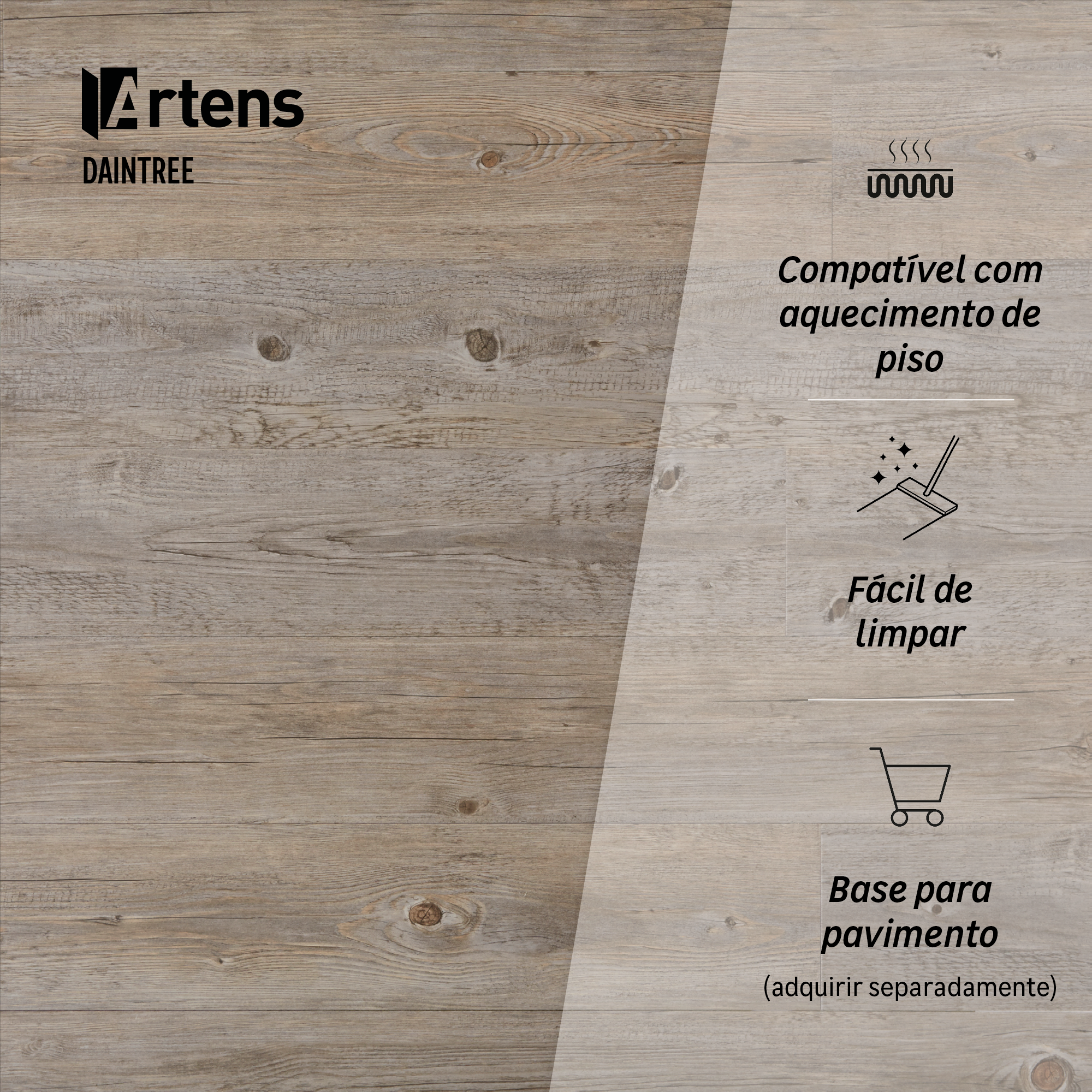 Pavimento vinílico PVC fita autoaderente Daintree forte Artens 2 mm GR130 - 8