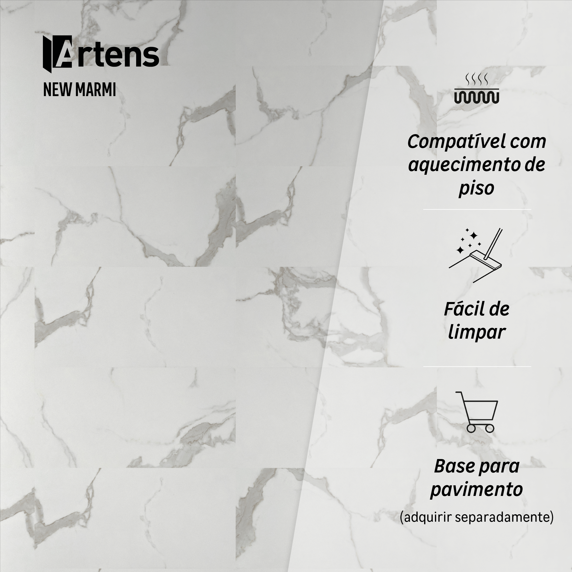 Pavimento vinílico de PVC autoadesivo Artens Marmi básico 2 mm BL000 - 6