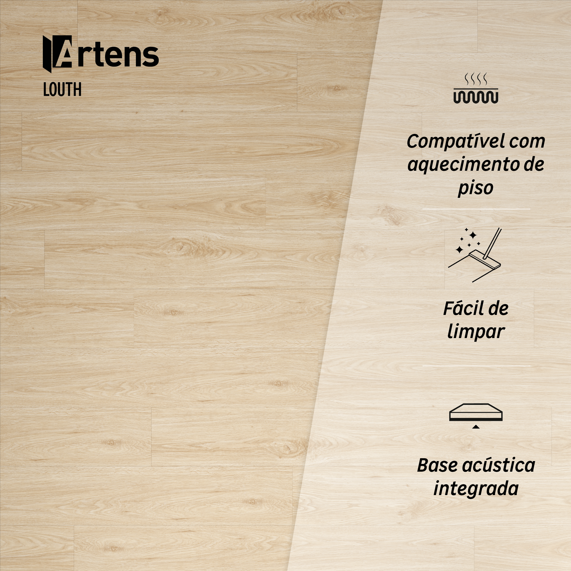 Pavimento vinílico SPC click flutuante Louth forte Artens 5 mm com base NAT305 - 6