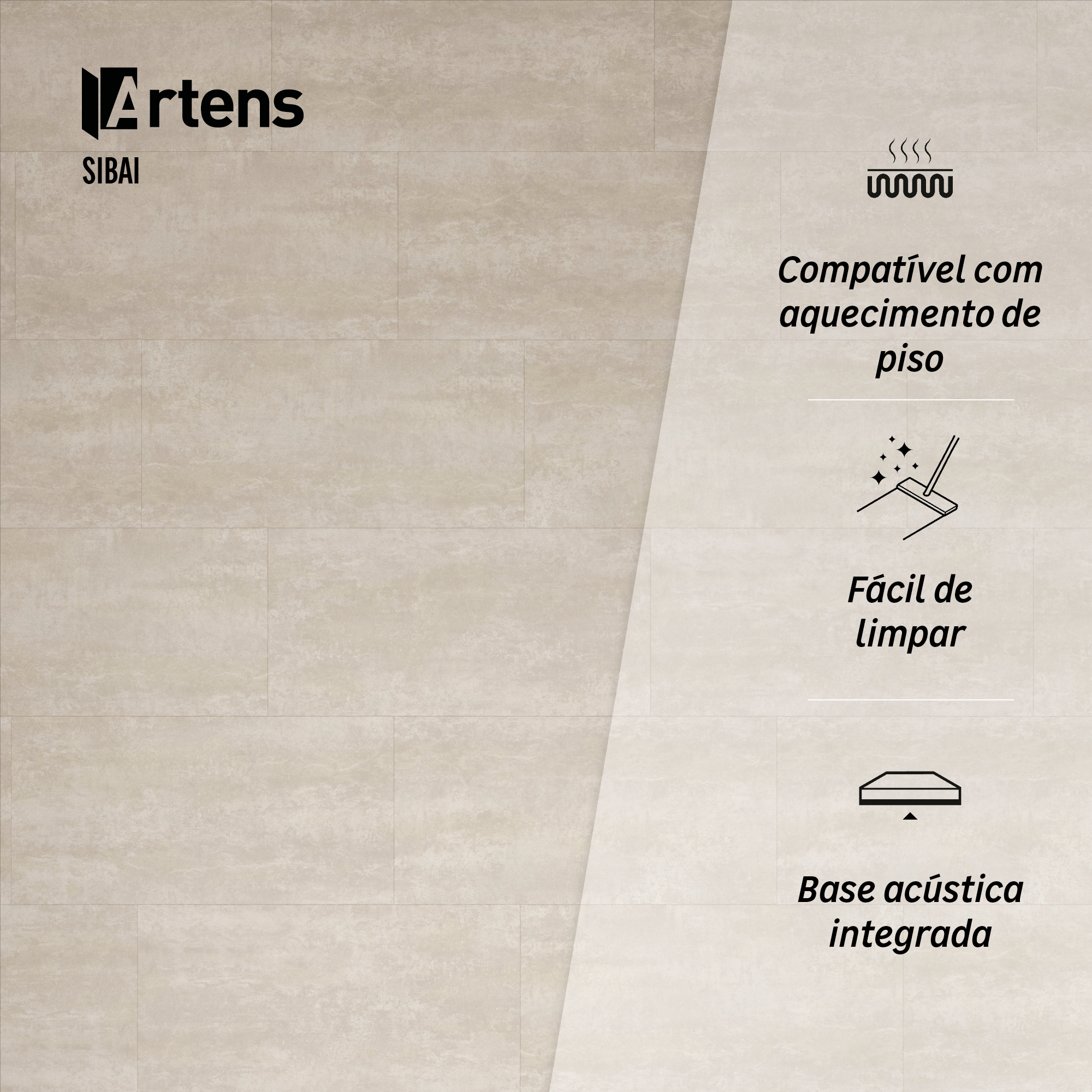 Pavimento vinílico SPC click flutuante Sibai intenso extremo Artens 5,5 mm com base BL001 - 6
