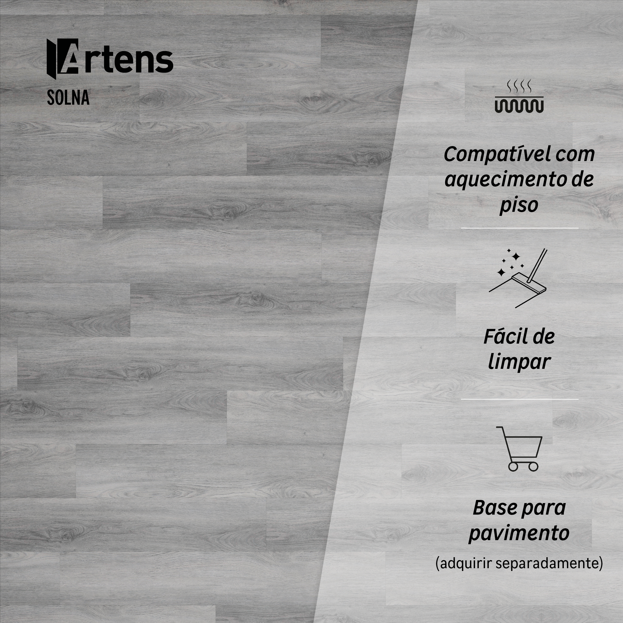Pavimento vinílico PVC fita autoaderente Solna forte Artens 2 mm GR135 - 8