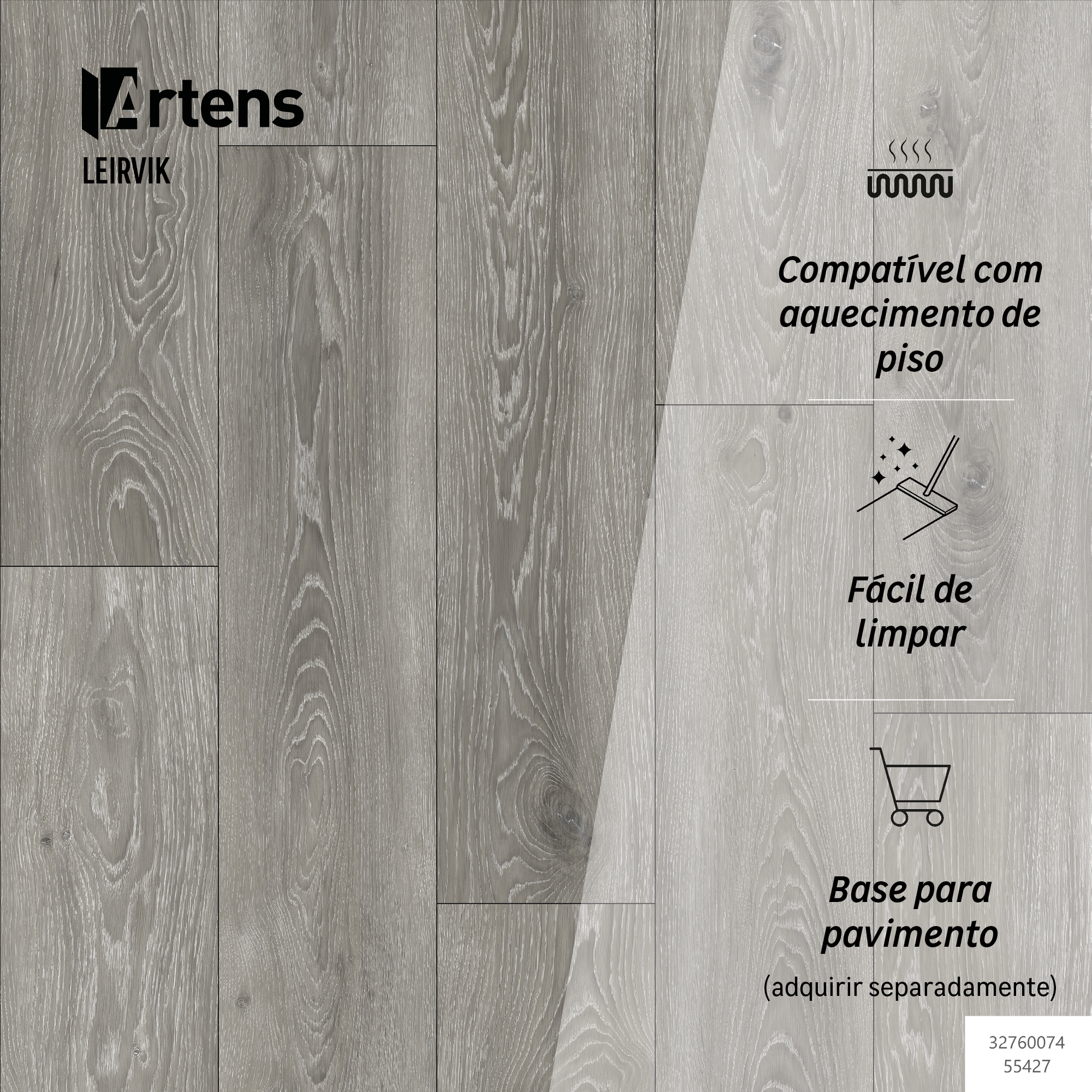 Pavimento vinílico SPC click flutuante Leirvik forte Artens 4 mm - 5