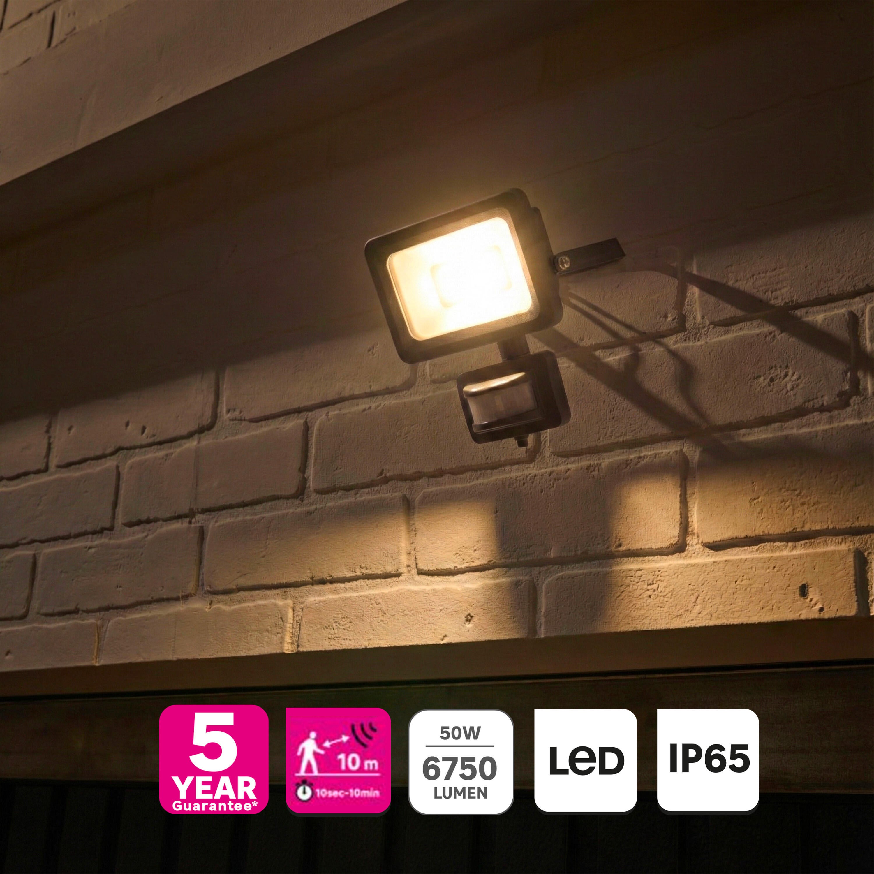 Naświetlacz zewnętrzny Yonkers z czujnikiem IP65 LED 6750 lm 50W barwa ciepła, neutralna, zimna szary Inspire - 10
